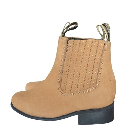 Botines El Gallo Kids Suede Leather Western Slip On Charro Boots Boys Size 13C - Picture 3 of 6